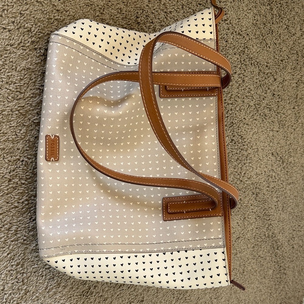 Fossil - Cream and Brown Women's Bag